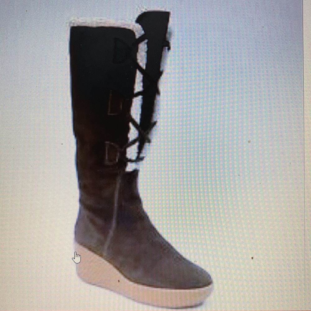 MICHAEL KORS WOMEN SHEARLING LACE UP WEDGE BOOTS SIZE 5.5 - Picture 10 of 10